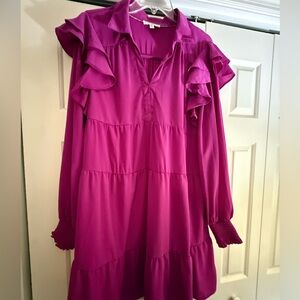 Umgee Purple Ruffle Dress
